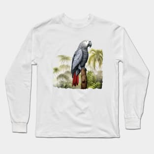 African Grey Parrot Long Sleeve T-Shirt